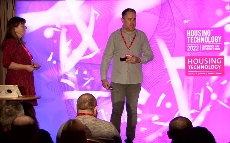 .<a href="/365_tony/">Tony Hughes</a> &amp; <a href="/KirstyM_TSG/">Kirsty Marsden</a> from <a href="/TSGltd/">TSG</a> and <a href="/simonpenaluna/">Simon Penaluna 🇺🇦</a> &amp; Sue Rice from @GrandUnionHG talking about the incredible innovations that are available to housing providers as part of a ‘Microsoft first’ approach to digital transformation.

#HousingTech2022