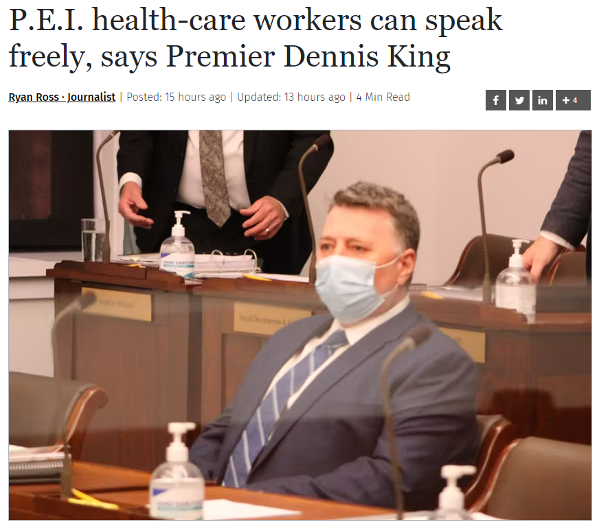 HoodHaikus's tweet photo. If you were premier of PEI, and a union had to anonymize voices in a campaign about poor working conditions, exit surveys highlighted a toxic culture, and your govt only acknowledged problems when they're in the news, would you say it's safe for workers to speak out? #peipoli https://t.co/LG1by2hIeb