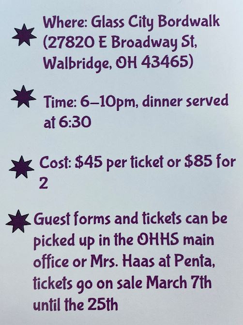 Callie_Haas's tweet photo. Oak Harbor Prom is April 9th. 
Tickets are $45 per ticket/$85 for 2. Tickets go on sale March 7th-25th. https://t.co/3fhTIiPlbA