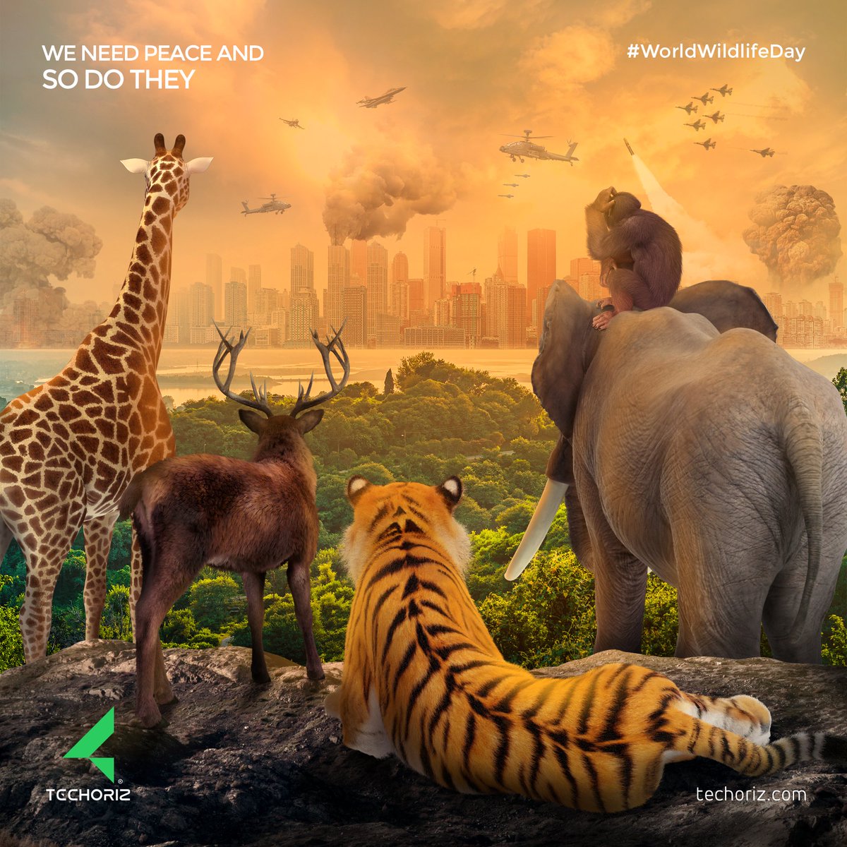 techoriz's tweet photo. Wildlife is undoubtedly the most precious treasure by Mother Nature.  To make sure about their protection, we must take every possible measure. Techoriz takes a pledge this WorldWidlifeDay to save our beloved animals. Do You?
#techoriz #wildlifeday2022 #worldwildlifeday #march3 https://t.co/X2xYVSkoK0