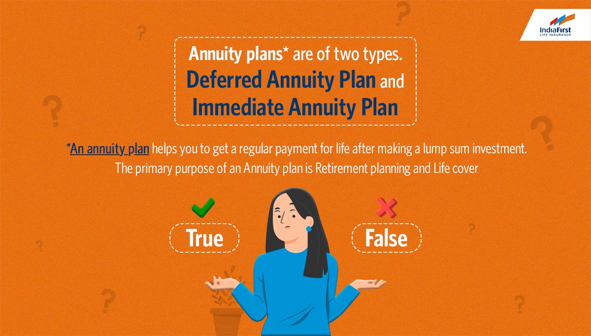 IndiaFirst_Life's tweet photo. #TestYourKnowledge aur humein sahi jawaab bataaein in the comments below. To know more about Annuity plans, click: https://t.co/fl6Mybd8xC
#Insurancebasics #Insuranceterms #trueorfalse #indiafirstlife #annuityplans https://t.co/roJwADtbYb