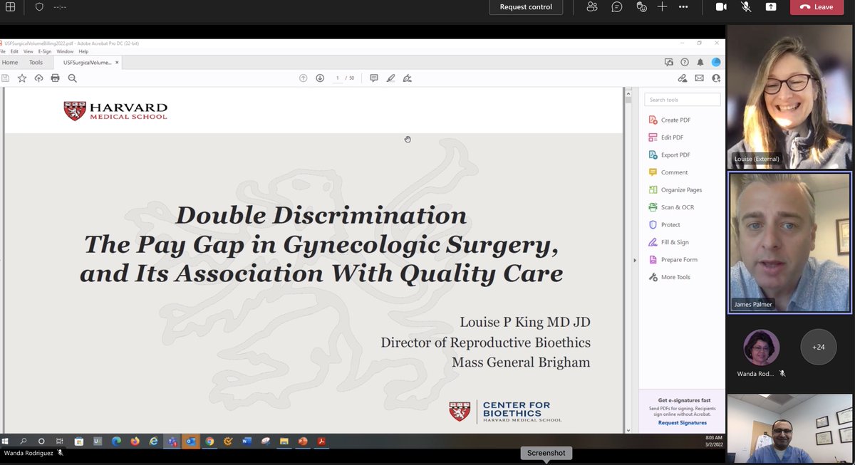 Mikhail_MIGS's tweet photo. Such a great Grand rounds today at @USFHealth @USFObGyn with Dr @louise_p_king Devaluing #GYN_Surgery must STOP. Increase access and Improve outcomes for Complex #endometriosis surgery. #SoMe4Endometriosis #EndometriosisAwarenessMonth #ILookLikeASurgeon https://t.co/MdPFfodmyv