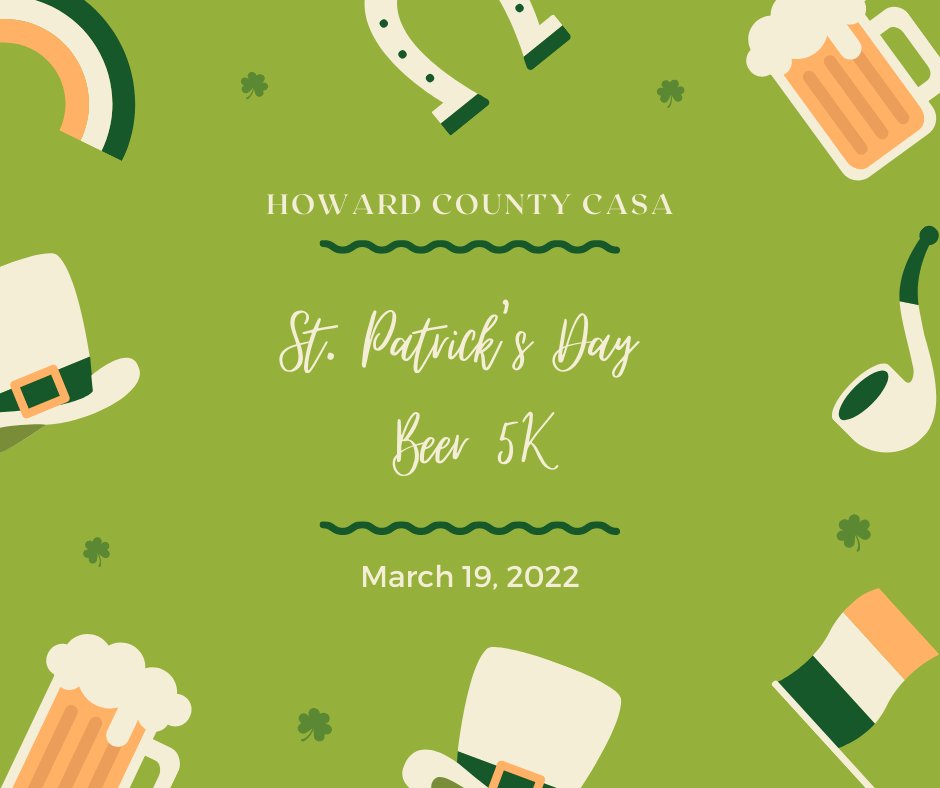 Don't forget to register! Go to howardcountycasa.org
#5k #StPatricksDay #CASAofHowardCounty