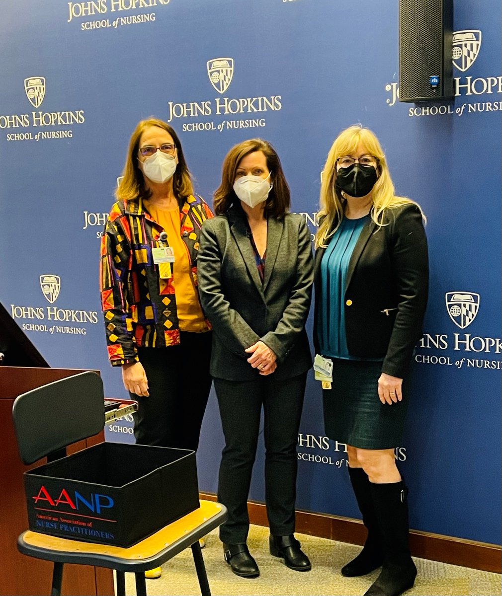 PresidentAANP's tweet photo. NP Outcomes in States with FPA. Thank you @JHUNursing Dr. DePriest &amp; all authors who contributed to this article. Wonderful spending a few moments yesterday with Drs. Rita D'Aoust @RitaDAoust &amp; Kim Mciltrot @kmciltr1  https://t.co/DmQG0yvRmk 
#NPsLead @AANP_NEWS @NursingOutlook https://t.co/D18TwHANuK