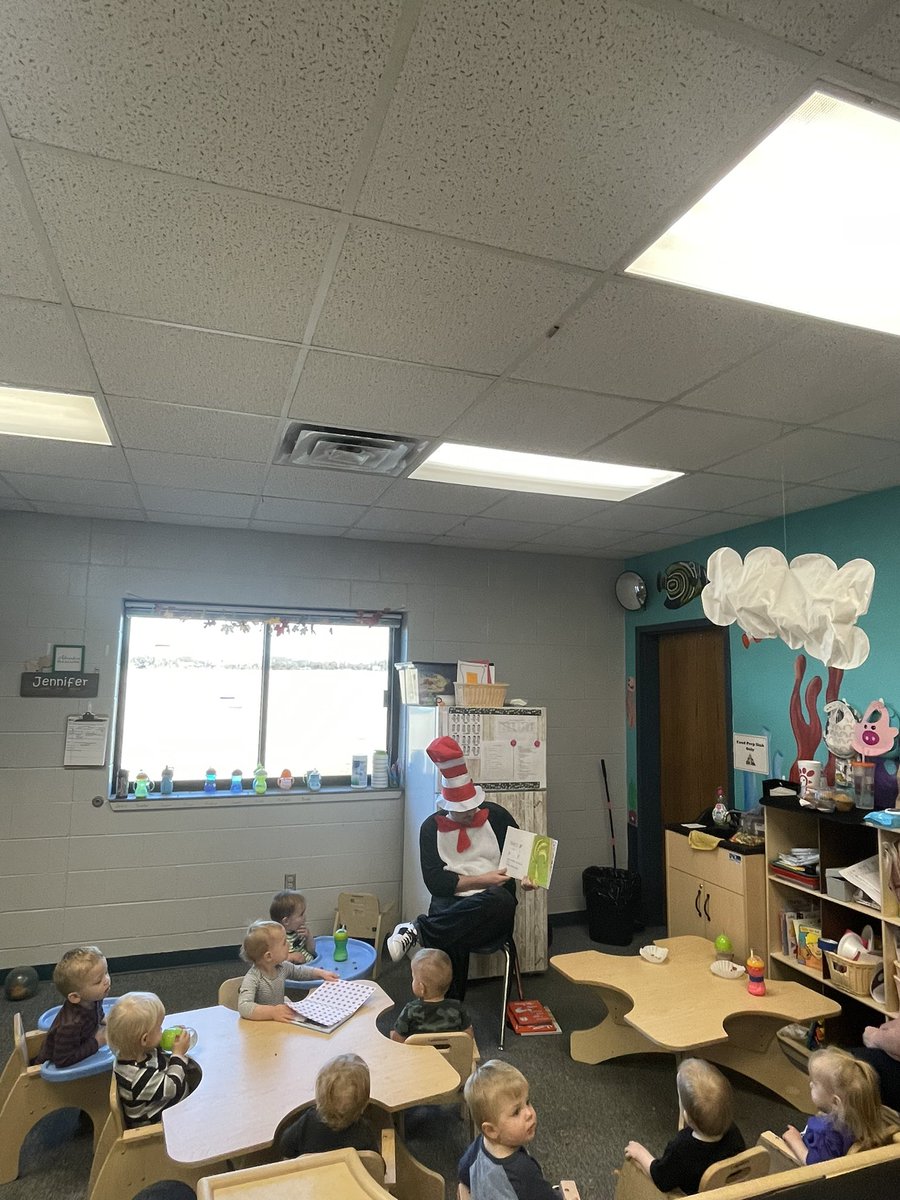 GISDbuccaneers's tweet photo. Story time with Cat in the Hat for Dr. Suess’s birthday! Thank you so much @CoachPullano 🥳 https://t.co/jM6pqxmcPe