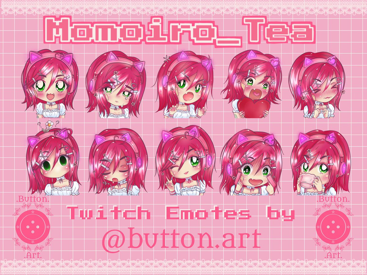 MomoiroTea's tweet photo. Just wanted to say that I’m streaming again soon! A huge thanks to @Buttonart0 for making all the art work (she’s open for commissions) and for all the moral support 💕

 https://t.co/qGTLIXXiig . Follow my twitch for up coming content!! 

 #twitchstreamer #gamer #cosplay #art https://t.co/glWusjgVAL