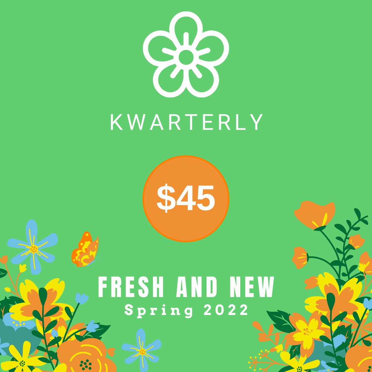 KWarterly's tweet photo. Times for the spring theme reveal! This box is all about highlighting both brand new businesses and ones that you may already be familiar with, all while treating you to local products that are sure to help you step into spring refreshed. 💚

We can't wait!! https://t.co/SZIzHnG2Vz