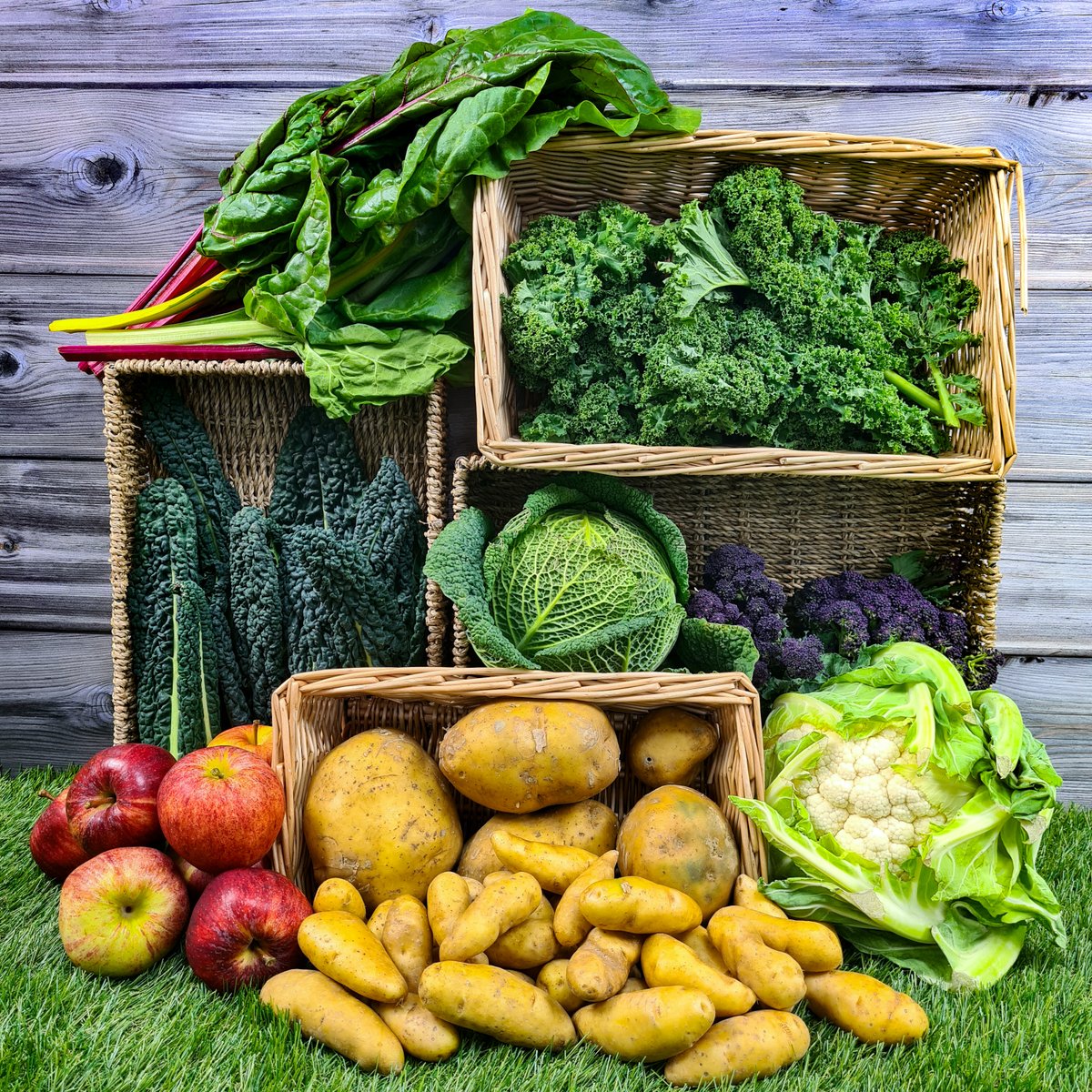 WattsFarms's tweet photo. Our Kentish Fruit & Veg Box has been updated! We always like to add local, seasonal produce to this box, which is forever changing. A favourite for experiencing the best of what we have to offer 🥬 🍎🥔🥦
#Kentish #VegetableBox #FruitBox #Farm #FarmLife #Farmer #Farming https://t.co/neELou8Evt