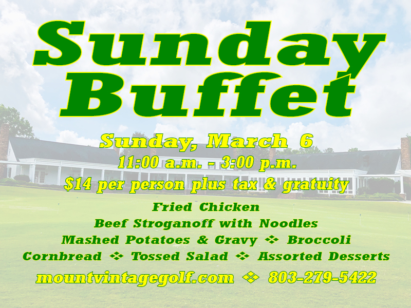 #buffet #sundaybuffet #vintage #mountvintage #golf #augustagolf #northaugustagolf #worththedrive #worthyourtime #worthyourdime #closerthanyouthink