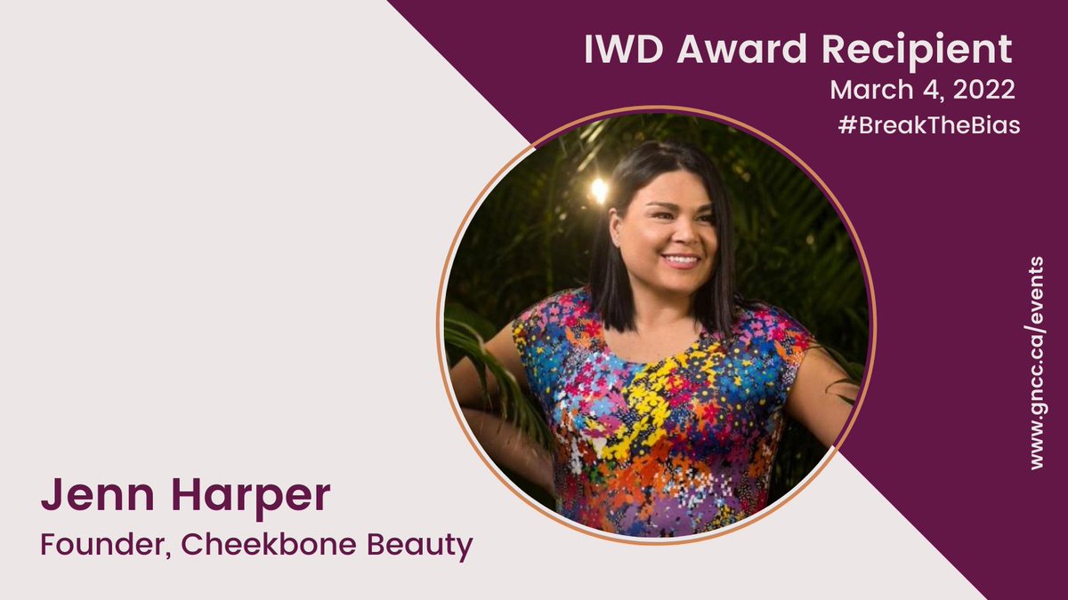 We are thrilled to announce the 2022 International Women's Day Award Recipient Jenn Harper, Founder <a href="/cheekbonebeauty/">Cheekbone Beauty  💋</a>! In 2016, Jenn established Cheekbone Beauty, an Indigenous-owned and founded, digitally-native, Canadian cosmetics company established in 2016.