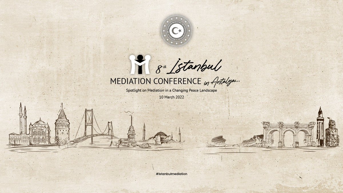 Antalya, bu yıl 8. İstanbul Arabuluculuk Konferansı’na da evsahipliği yapacak. 

Konferans, liderleri ve barış arabuluculuğu alanında uzman isimleri biraraya getirecek.
 #istanbulmediation #mediation4peace
📆 10.03.2022
🔗 istanbulmediation.org 

@AntalyaDF