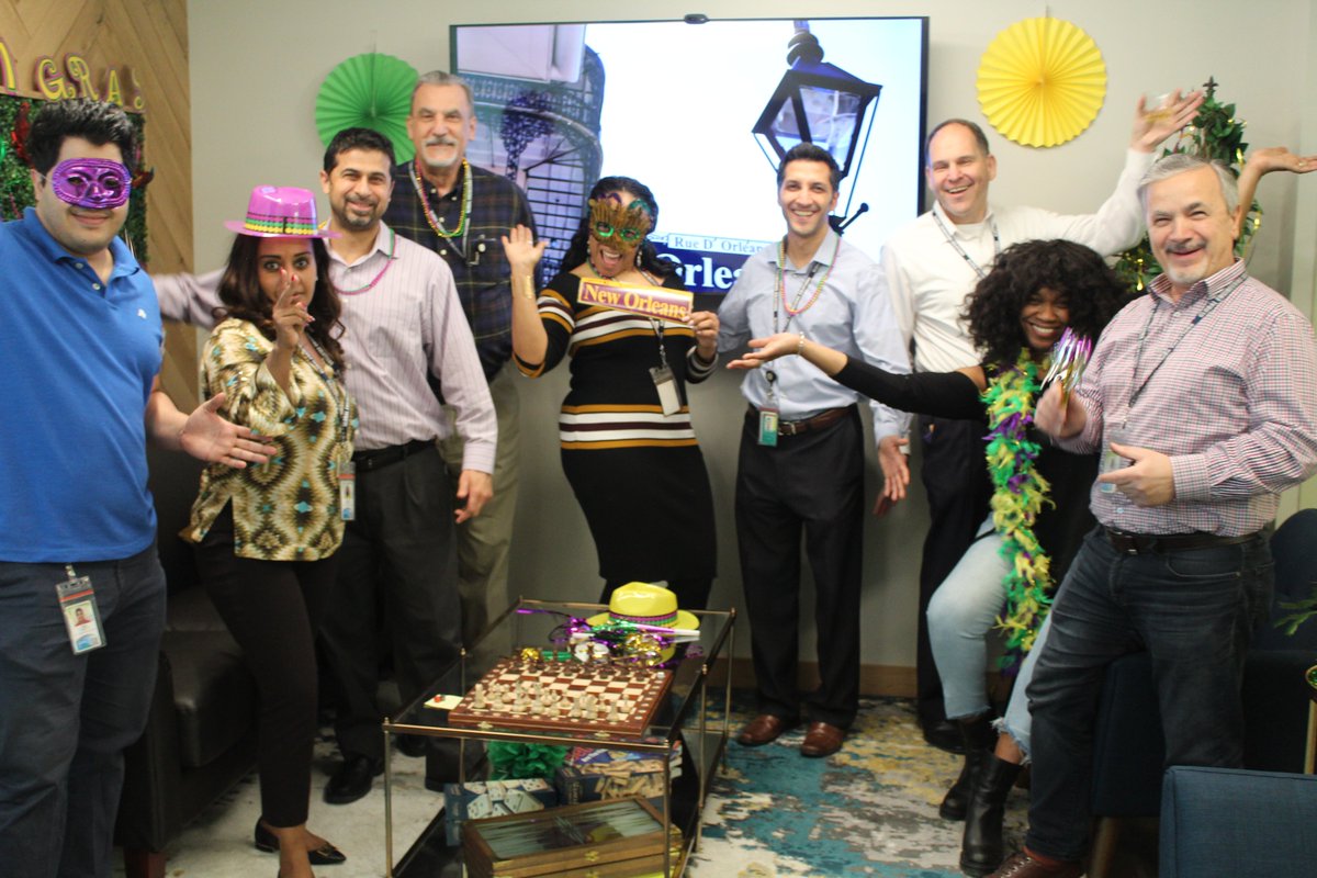 thegesinc's tweet photo. The GES Social Committee hosted its annual Mardi Gras party, where our employees were festive and celebrated with all kinds of music, drinks, food, and fun! https://t.co/8Qyd4NSysv