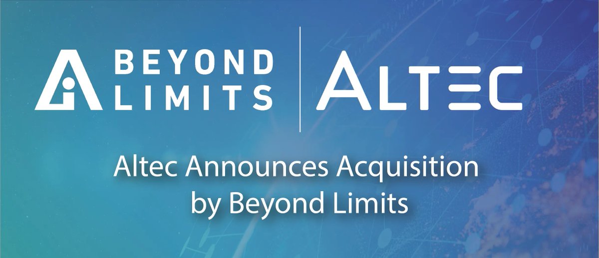 I’m excited to share - Altec has been acquired by Beyond Limits! #DocLink aligns perfectly with their mission by providing new digitalization tools and workflow technologies for the cognitive AI marketplace. Check out the announcement buff.ly/35mARvc
