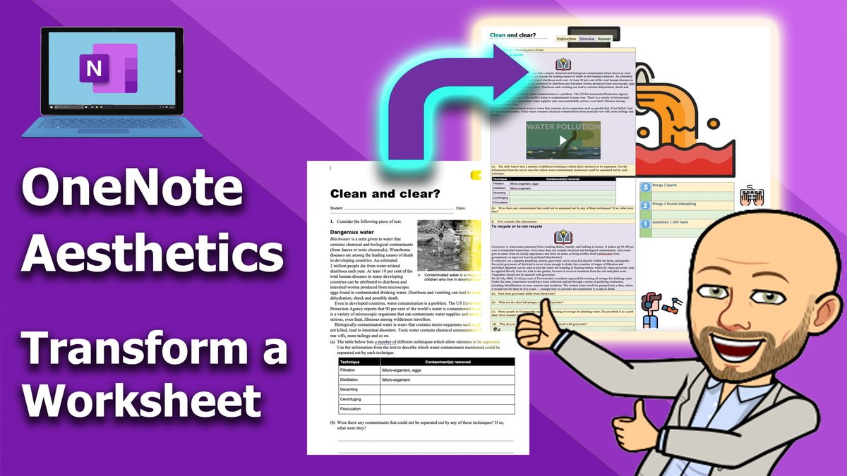 Our next <a href="/OneNoteEDU/">OneNote Education</a> video on aesthetics will take you through how to transform your exisiting worksheets into amazing #OneNote pages.

Check it out 👉 youtu.be/2J9drNElmuk

🔔 Subscribe 👉 bit.ly/3ndUCuH

<a href="/andybattese/">andybattese</a> @MSAUedu <a href="/MicrosoftEDU/">Microsoft Education</a> #edtech