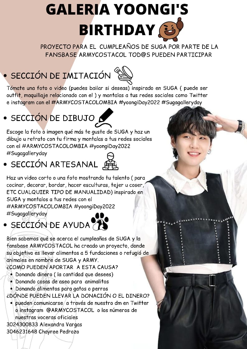armycostacol's tweet photo. #army TIENE TALENTO Y VAMOS A DEMOSTRARLO 💜 BTS Es arte, no sólo su música, su baile y letras, los chicos en si son arte, seria hermoso hacer un espacio de #artearmy en la galería Yoongi's birthday Pd: No te olvides de usar los #ARMYCOSTACOLOMBIA #YoongiDay2022 #sugagalleryday https://t.co/jeB5FY86OL
