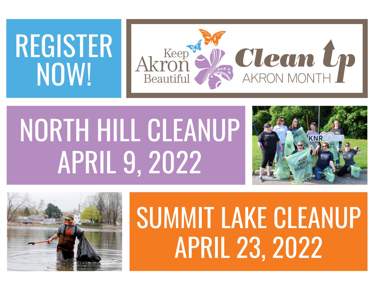 K_Akron_B's tweet photo. Registration for Clean Up Akron Month is now open! 

Head to our website (link in bio) to sign up for one of community cleanups in North Hill and Summit Lake or register for your own cleanup! 

#akronohio #akron #keepakronbeautiful #littercleanup #volunteer #cleanupakronmonth https://t.co/UAII76kJri