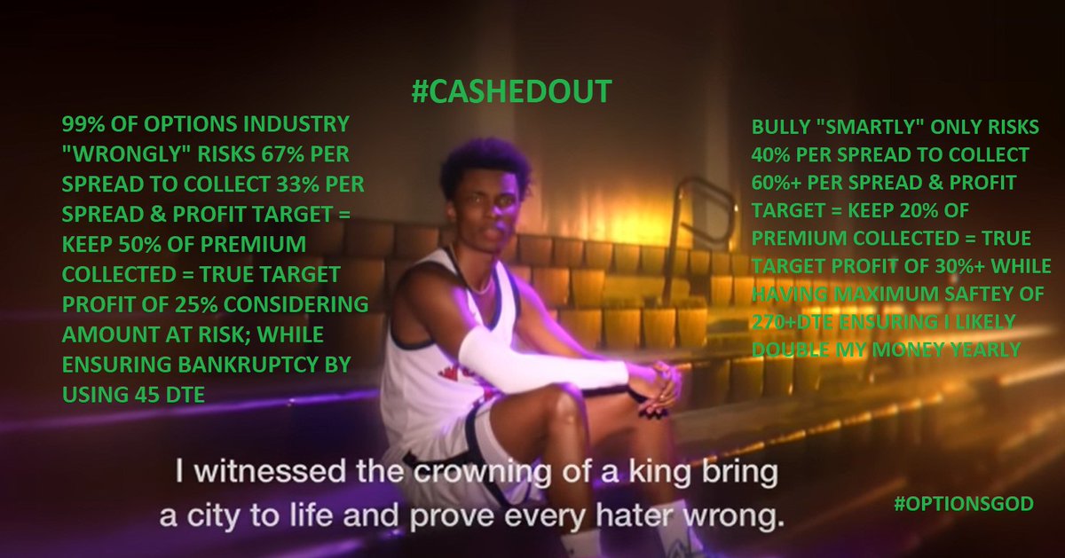Fredbenz0's tweet image. $JWN #CASHEDOUT  ➡️03/02
#COMPOUNDPROFITS

BULLY COLLECTS 60% W.O.S., KEEPS 20% COLLECTED, PROFITS 30% PER TRADE

INDUSTRY COLLECTS 1/3RD, KEEPS 50%, MAKES 25%

403-19 SINCE 01/01/21

% OF PREM COLLECTED=60%

TIME IN TRADE=93 DYS

DYS TILL EXPIRY AT START=417
DYS LEFT=324