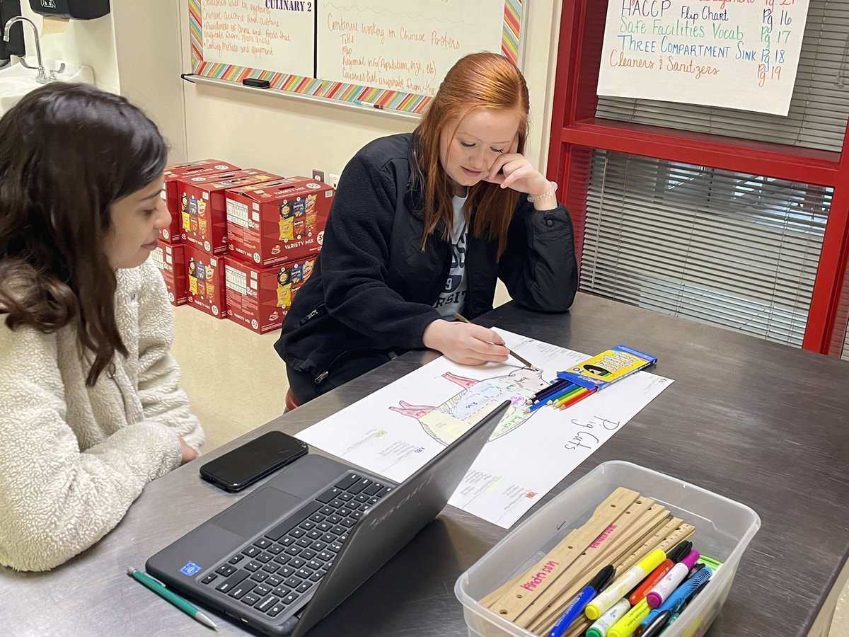 ChefAndersonSHS's tweet photo. This week as students learn about pork production and processing, they are creating posters that illustrate the primal and sub primal sections as well as retail cut!!! @SplendoraISD @SplendoraHigh #futurechefsintraining https://t.co/EdsbVRkObl