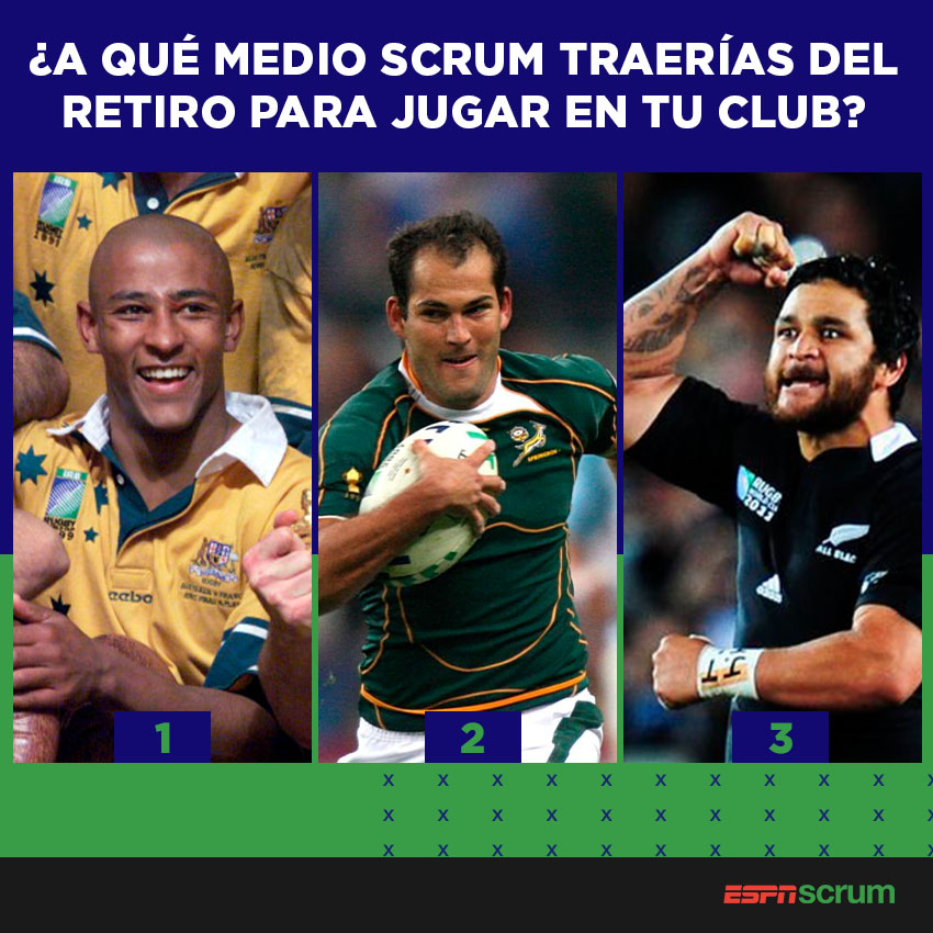 ScrumESPN's tweet photo. Te dan esta enorme posibilidad... ¿A qué medio scrum traerías del retiro para jugar en tu club? 🤔9️⃣

1- George #Gregan 🇦🇺
2- Fourie #DuPreez 🇿🇦
3- Piri #Weepu 🇳🇿 https://t.co/0SWINyKeua