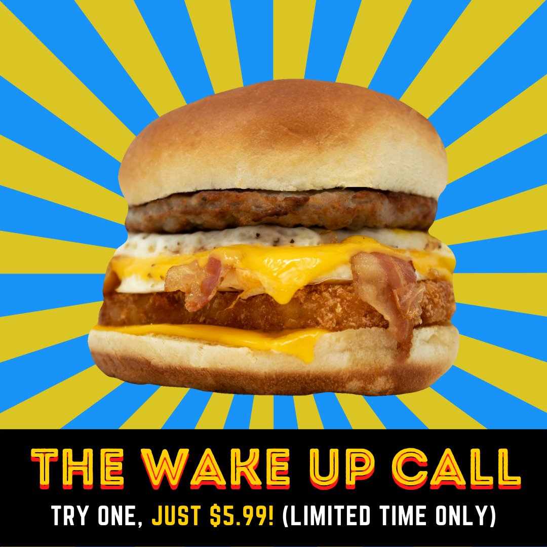 Crosby S Stores The Wake Up Call Is The Ultimate Breakfast Sandwich Egg Cheese Bacon Sausage And A Hash Brown All Stacked Up On A Brioche Bun Available For A Crosby S Stores The Wake Up Call Is The Ultimate Breakfast Sandwich Egg Cheese Bacon Sausage And A Hash Brown All Stacked Up On A Brioche Bun Available For A