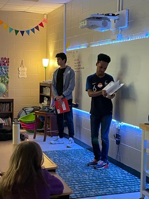 NTH_STEM's tweet photo. STEM students read to students at Mount Vernon Elementary school this morning to celebrate #ReadAcrossAmerica Day and Dr. Suess' Birthday. @Hall_Schools @nhhsprincipal @NorthHallHigh @DrSeuss @MrsRiley_MVES @MVESGainesville https://t.co/ob7rdjv1qE