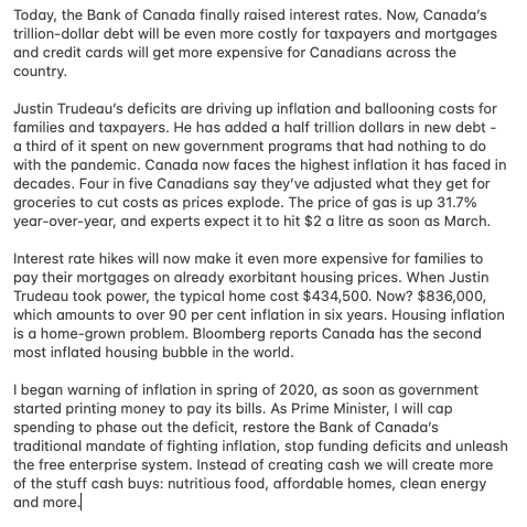 Pierre Poilievre tweet media