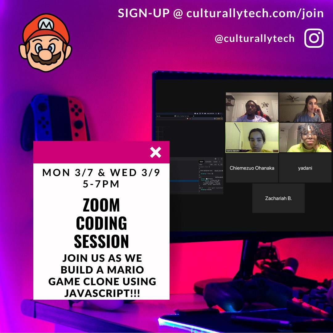 ✨new programming alert ✨ all underrepresented HS and college students are welcome to join us! sign up here 💛 culturallytech.com/join

#DiversityandInclusion #tech #womenintech #BlackTechTwitter