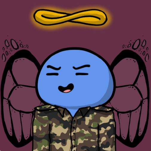 Esag241's tweet photo. @AngelsDevilsNFT My very first NFT and I'm in love! 😍 He's a cute angel that made some dents in his halo by trying out the other side. Now, to stay away from bad influence (ahum-devils-ahum) he wears camo and transparent wings. 👀
#Angelsdevilsnft #nftcommunity #NFT #NFTs #NFTCommumity #nftart https://t.co/PC44801Pnn
