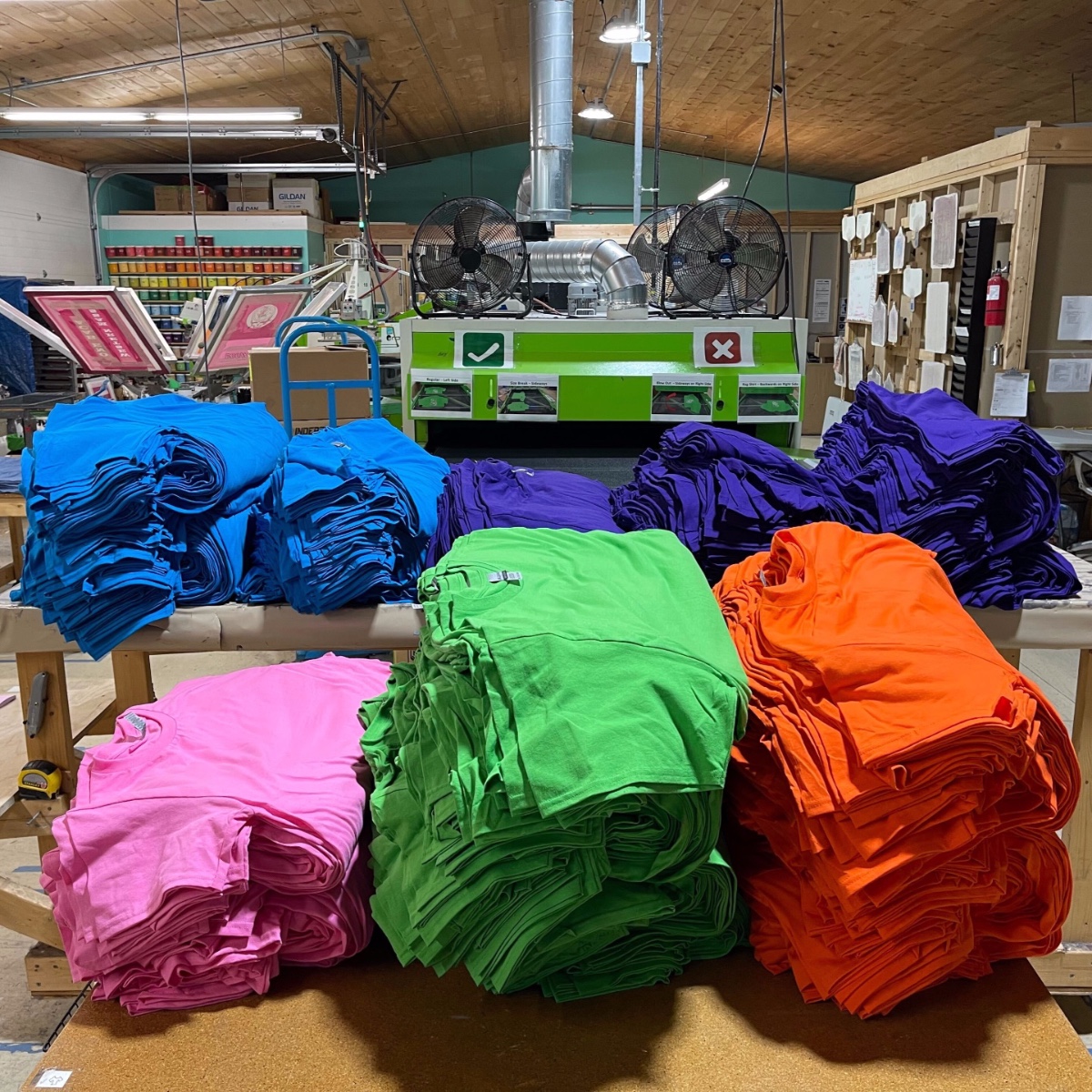 soundscapemerch's tweet image. Spring is coming! And we've got the colorful tees to prove it ☀️  #screenprintedtees #screenprintingshop