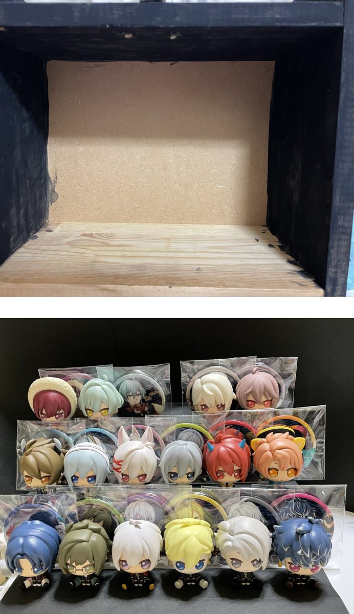 navycat_9's tweet photo. アイナナ一番くじのフィギュア＋缶バ16人分フォロワー様のおかげで無事にコンプできました😭&amp;ひなまつりのお雛様っぽく飾ろうとざっくりコンセプト決めてから1週間。やっと完成しました！個人的には出来栄えにめちゃくちゃ満足してます🥰交換いただいた方々本当にありがとうございました！

 #アイナナ https://t.co/22wE6nuF9w