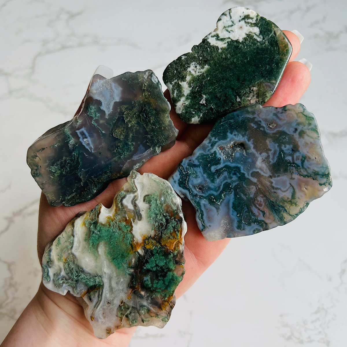 Moss Agate & Lace Agate coming to the shop Friday.