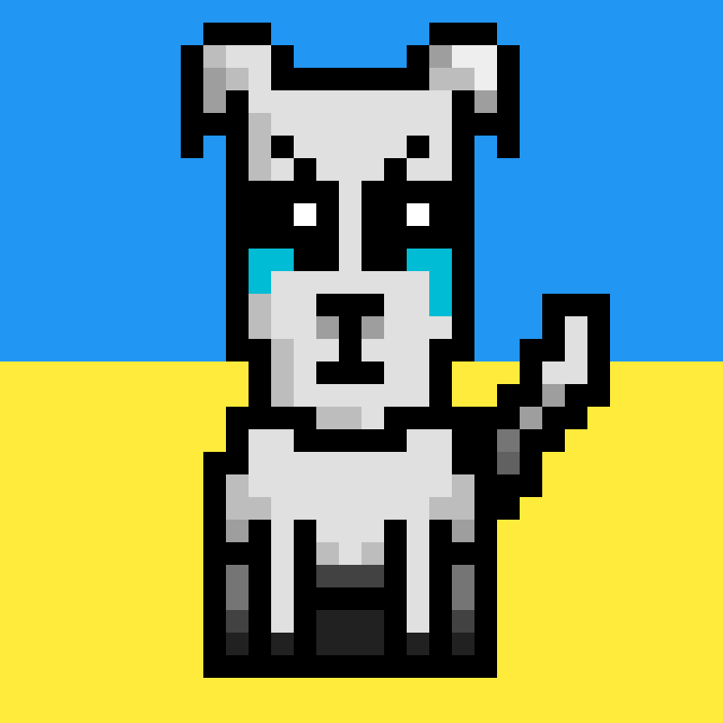 Stand with the people of Ukraine. The courage of this country should motivate the whole world! 

All proceeds of this 3 special PixDog will be donated as support to Ukraine. 🇺🇦

Find them at opensea!
#NFTCollection #StandingWithUkraine #NFTforUkraine #NFTCommumity #NFTs #StopWars