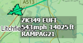 RealCpr1234's tweet photo. RAF Typhoon ZK349 over Lichfield as it travels down the namesake RC at 14,000ft. Wonder if we will hear it by the time it exits the corridor?
#EUFI #ZK349 #RAMPAG21 #43C70B https://t.co/zayo8YUfh3