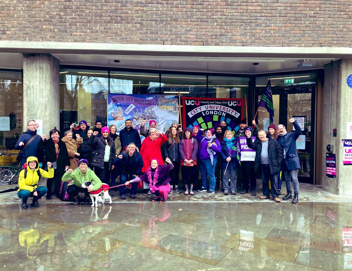 ritamahli's tweet photo. Final day of strike action (for now) so I’d like to say a big thank you to my comrades in @CityUCU and a big shoutout to @CityUnison who shut the University down! The fight goes on but we are united and will come back stronger ✊🏽 https://t.co/sCGfDL1Mdz