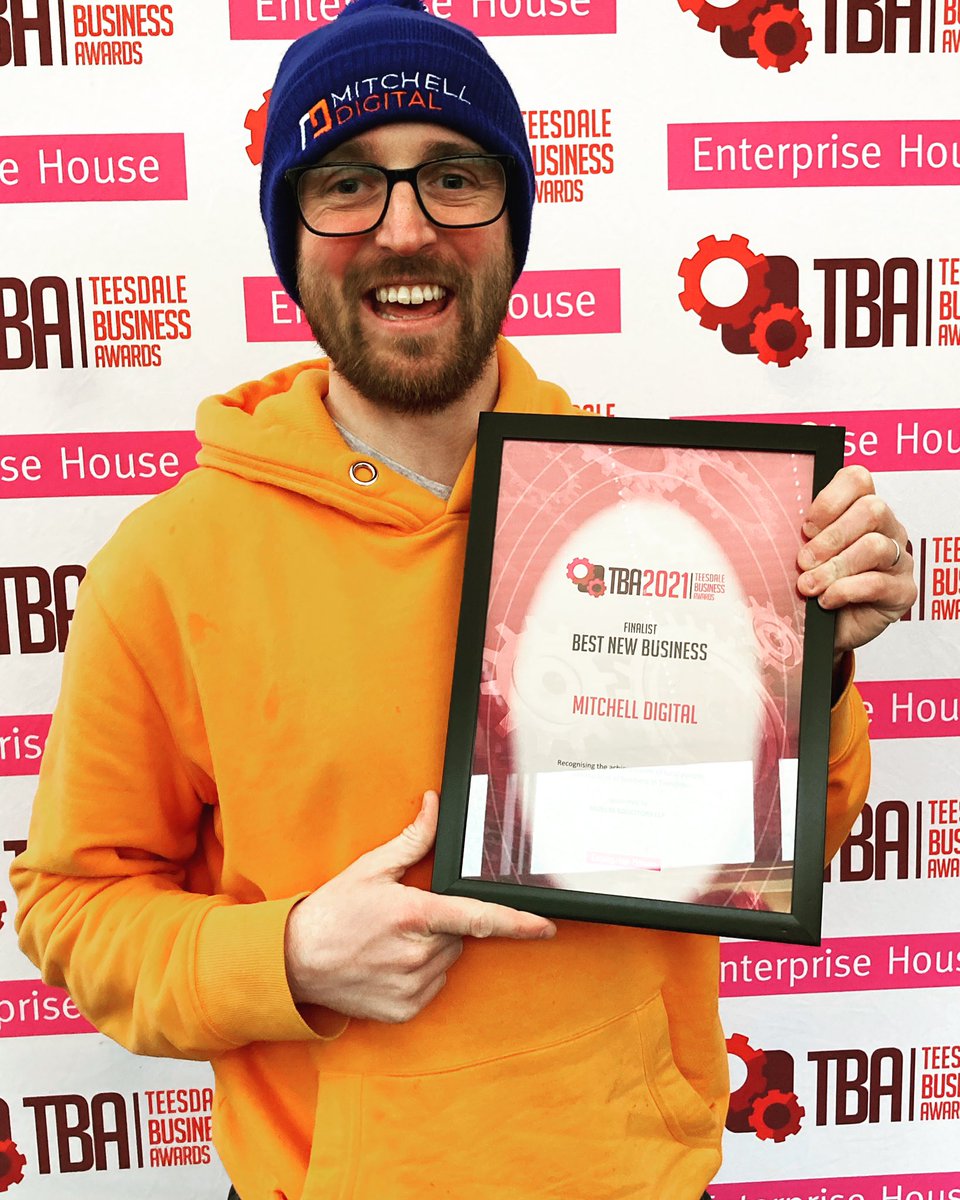 Mitchell Digital popped into Enterprise House this afternoon to collect their TBA2021 certificate. A huge well done to them for reaching the finals for Best New Business. #TBA2021