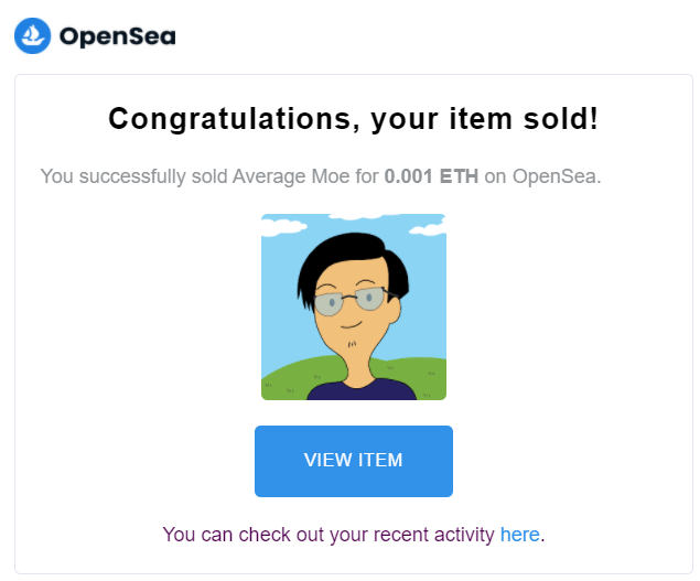 MoeOrtigoza's tweet photo. #NFT Sold! I can't believe this! Thank you so much! <3 #AverageMoe https://t.co/x5opZ8ISgn https://t.co/T779pxsGYq