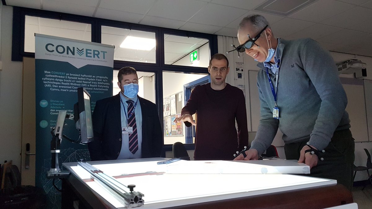 CWICWales's tweet photo. It's been great to visit @PembsCollege today to share #CONVERT resources with lecturers from carpentry,  bricklaying, construction management &amp; architecture who'll be using them to enhance FE learning for the next 3 weeks! @CITB_UK #immersive #learning #explore https://t.co/0gxmNJ74q5