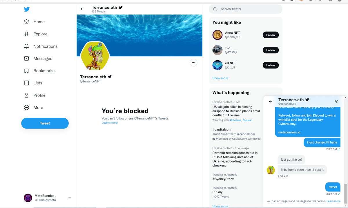 luke30913947's tweet photo. @TerranceNFT @NFTStadiumIO This guy is a scammer https://t.co/lcJhBqeUs3