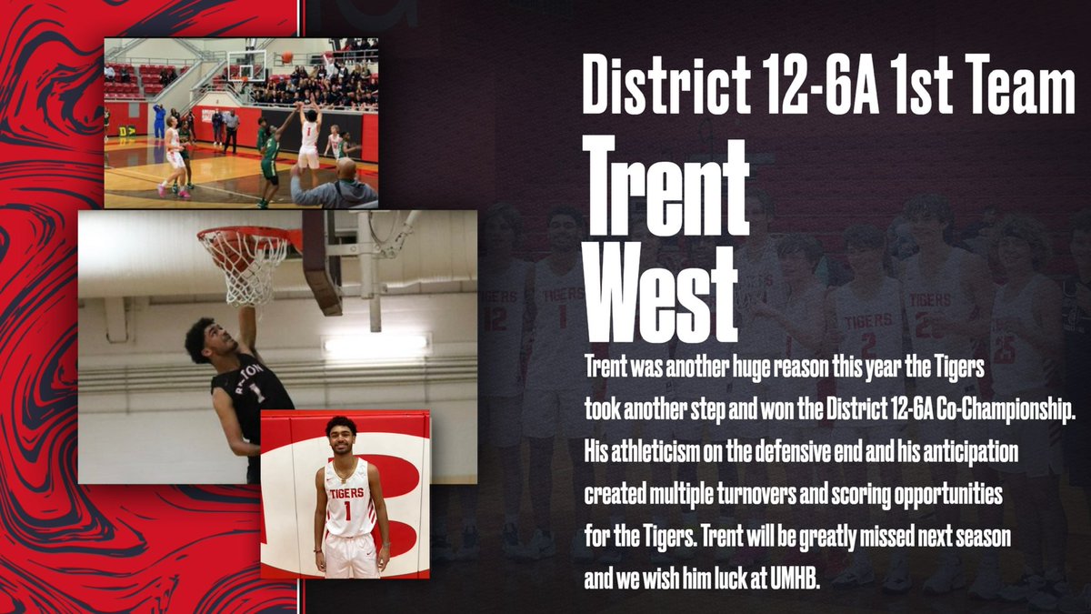 Congrats to <a href="/Tw3st20/">Trent West</a> for being selected 1st Team All-District in 12-6A.  #BigRed #BHS 
<a href="/BeltonISDAth/">Belton ISD Athletics</a> <a href="/BeltonHS/">BeltonHS</a> <a href="/BeltonISD/">BeltonISD</a>