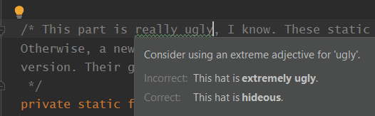 geekfun0's tweet image. Insulted by IntelliJ today #programming #geekfun