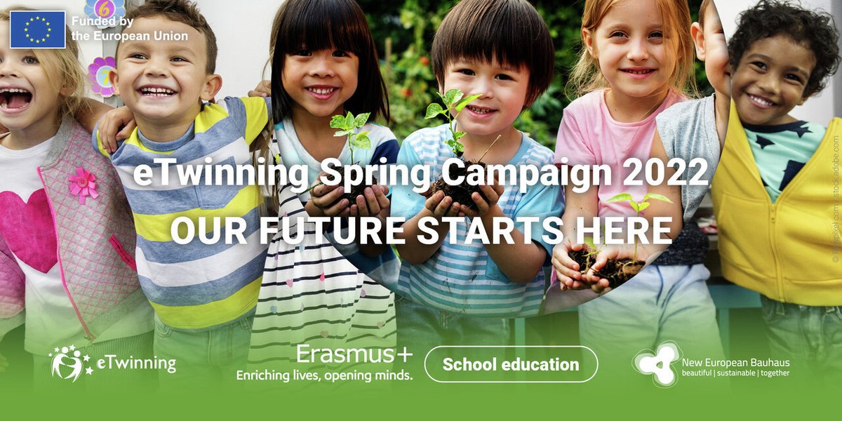 eTwinningEurope's tweet image. The #eTwinning Spring Campaign 2022 has started!
🙌Get involved in the #eTw4Future activities and discover how to foster 🤝inclusive & ♻️sustainable schools.
👥Not yet an eTwinner? Join the community and start collaborating with your colleagues today!
etwinning.net/en/pub/newsroo…