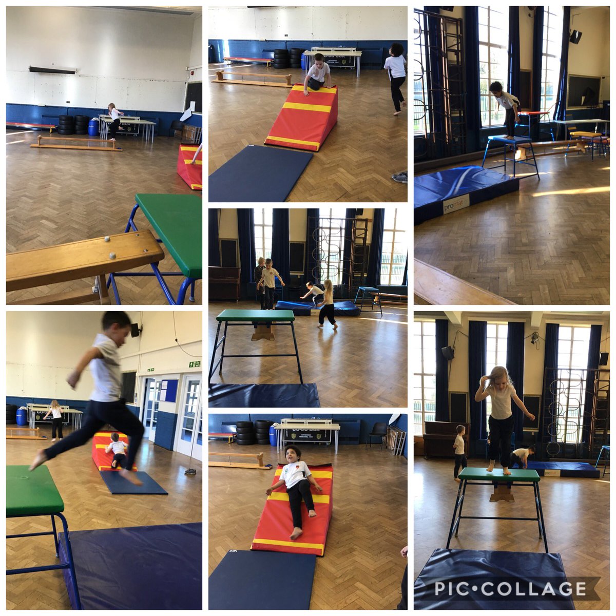 Jumping, climbing, rolling and balancing! We practised lots of different skills in our PE lesson 👏