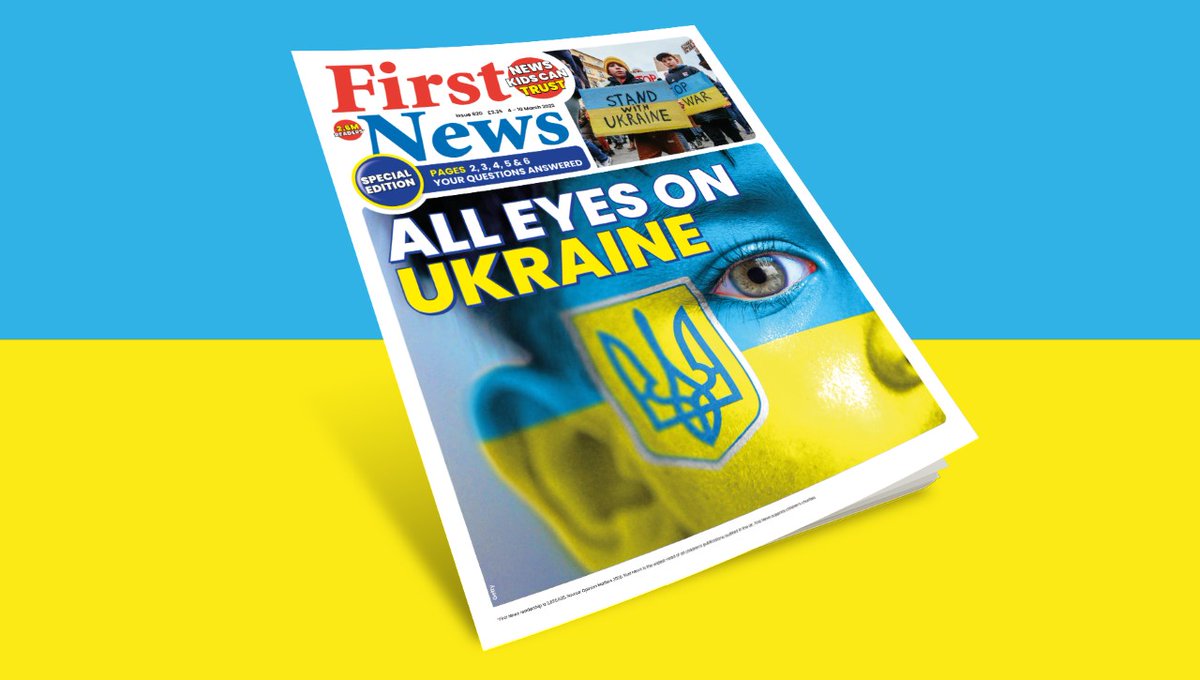 FirstNews_Teach's tweet photo. Are your pupils asking questions about #Ukraine? You can download this week's issue of First News for free, including our 6-page special report on Ukraine https://t.co/h246ujMNhm RT to share this link with others! https://t.co/xu1sUhQgld