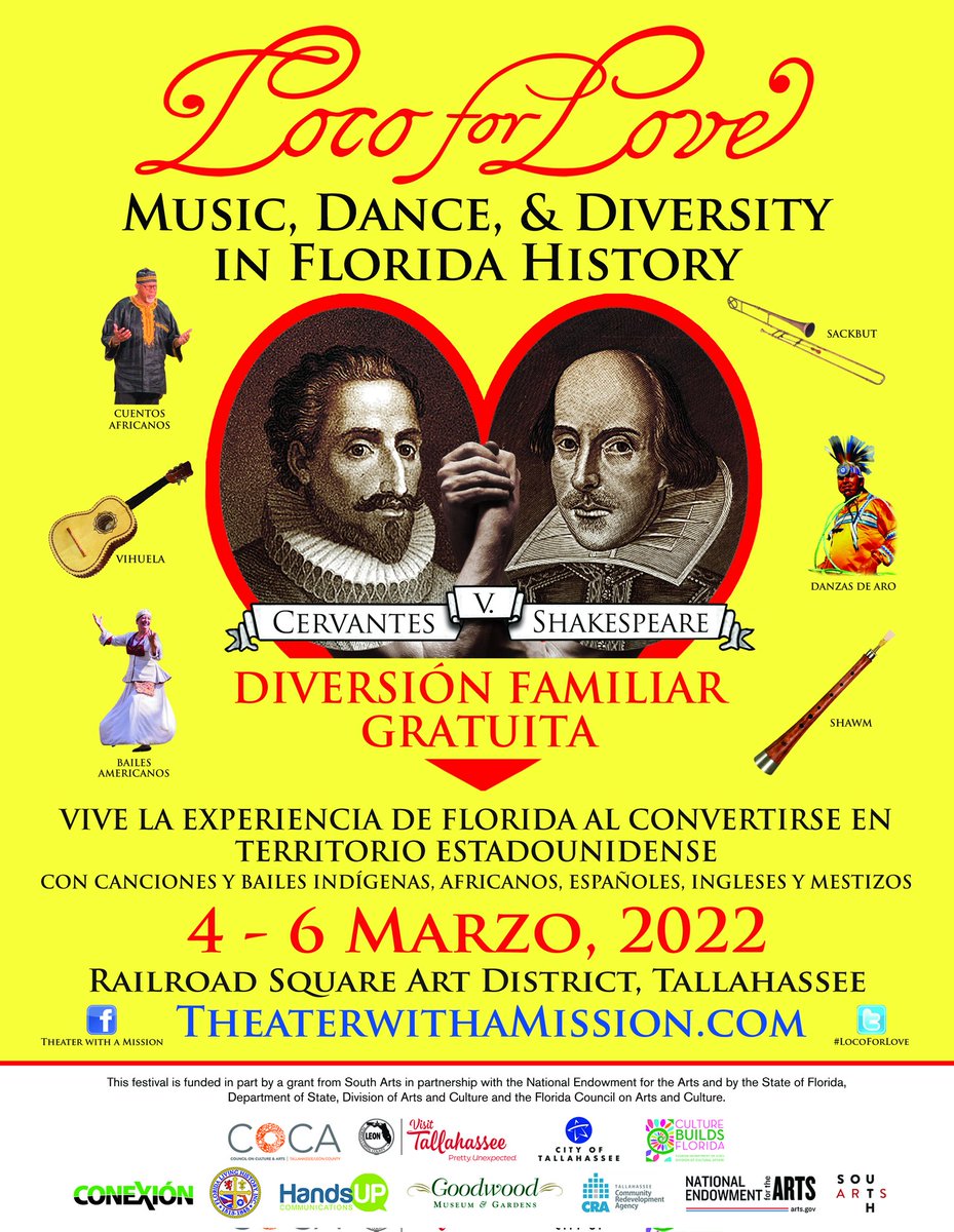 TWAMFlorida's tweet photo. This Weekend ! Adventurous connections between music, dance, and diversity in #Floridahistory -- just in time to commemorate the 200th anniversary of #Florida becoming US Territory.
#LocoForLove
#EncuentrosFlorida
#LocoForLoveEncuentros https://t.co/OGi6QTYJKm