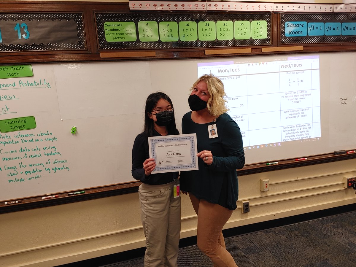 AllisonUSD259's tweet image. 🥳 A MASSIVE 👏CONGRATULATIONS👏 to 6th grader Ava Dang! Ava has completed all 161 workspaces in Mathia! 🤯

Way to rock, Ava! 😁

#SuchMath #MuchNumbers #WPSproud #WPSIgniteLearning