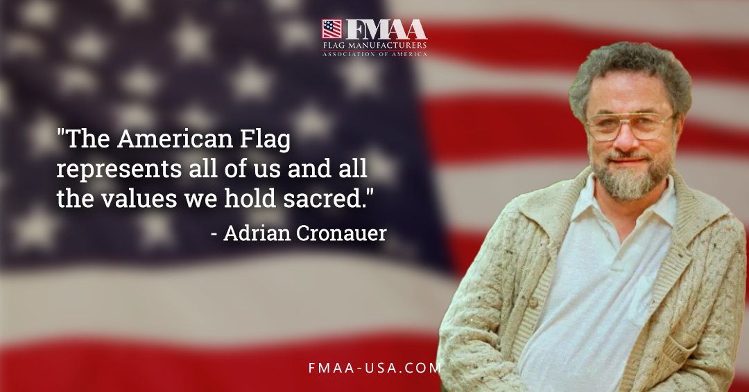 "The American Flag represents all of us and all the values we hold sacred." - Adrian Cronauer #quote #america #USA #americanflag fmaa-usa.com