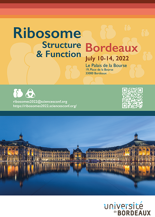2022Ribosomes's tweet photo. Registration and abstract submission for the Ribosomes 2022 conference in Bordeaux, France (July 10-14, 2022) is now open!
https://t.co/NCuepKEAru
We look forward to seeing you all in Bordeaux this summer! @InnisLab @IgnatovaLab @Hashemyaser4 https://t.co/SRW4ccxg5E