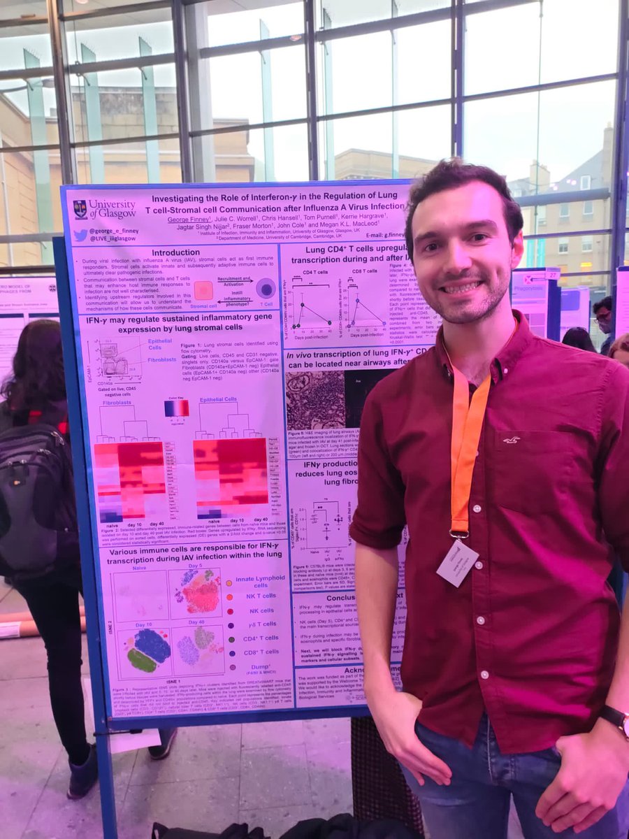 george_e_finney's tweet photo. Been wonderful sneaking away from thesis writing to present my PhD work on IFNg regulation of T cell and stromal communication after IAV infection @ P38! #SIGNET2022

Great to catch up with familiar faces and listen to some insightful talks. Now, back to the desk! 📖 https://t.co/elCLuSgY5L