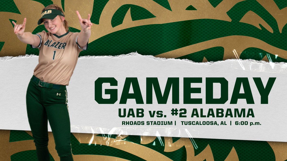 UAB_SB's tweet photo. GAMEDAY!!!
UAB 🆚 @AlabamaSB 
📍 Tuscaloosa, Alabama
🏟 Rhoads Stadium
⏰ 6:00 p.m.
🎥 https://t.co/24lxVQDFDG
📊 https://t.co/W0rLVKIpVT
📻 https://t.co/d99FNCQMxP
📰 https://t.co/4xDNWsCoaW

#WinAsOne https://t.co/RdmnPbmNWA