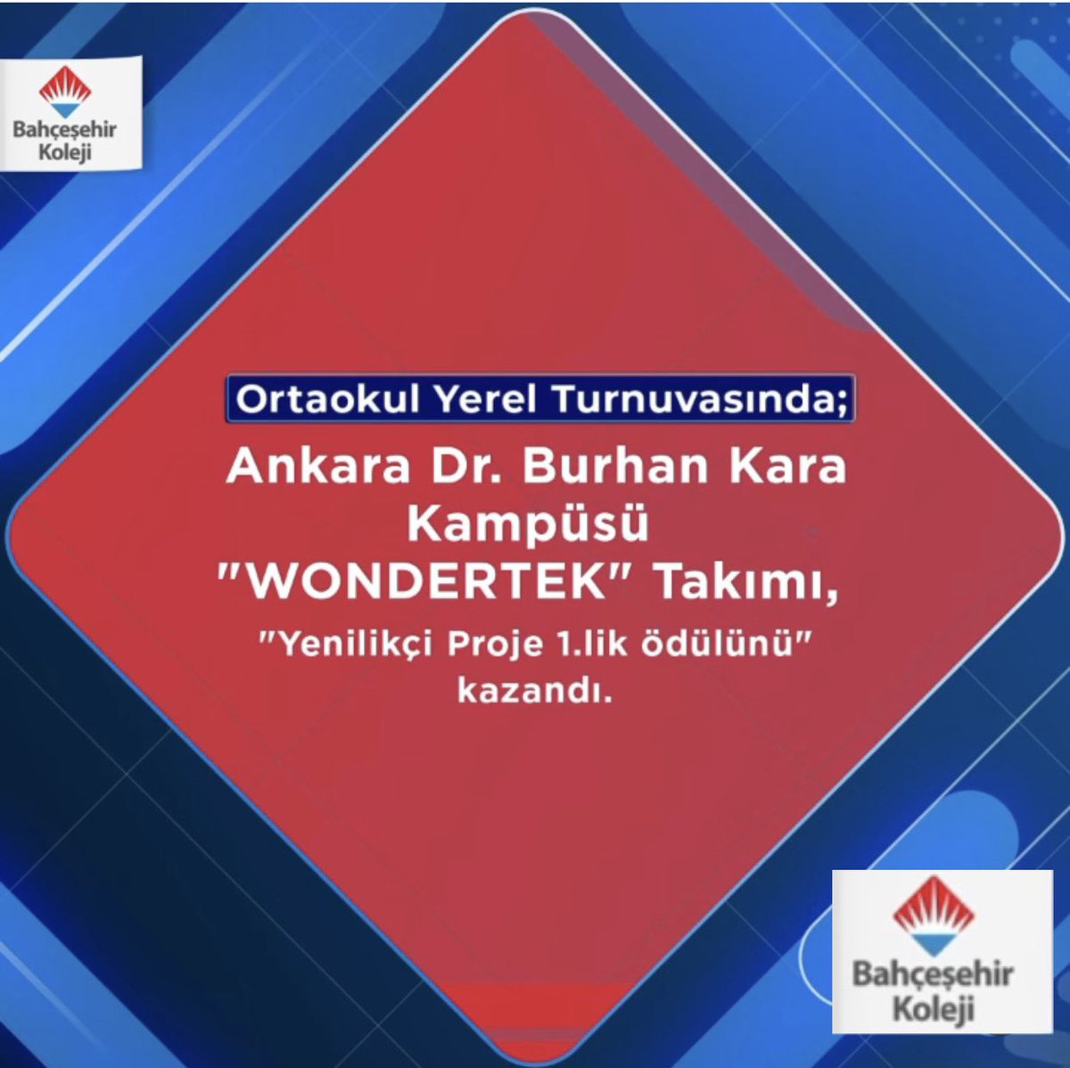 Bahçeşehir Koleji Robotik Takımları First Lego League 4. Ortaokul ve Lise Yerel Turnuvası’nda ödüller sahibini buldu!🏆

🥇Kampüsümüz WONDERTEK Takımı “Yenilikçi Proje Birincilik” ödülü kazandı.Ödül alan ve turnuvaya katılım gösteren tüm öğretmen ve öğrencilerimizi tebrik ederiz.